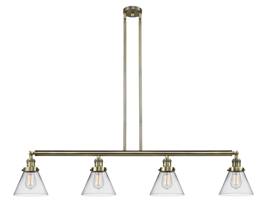 Innovations - 214-AB-G42 - Four Light Island Pendant - Franklin Restoration - Antique Brass