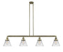 Innovations - 214-AB-G42 - Four Light Island Pendant - Franklin Restoration - Antique Brass