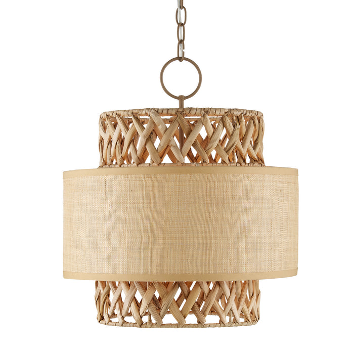 Currey and Company - 9000-0926 - Four Light Pendant - Khaki/Natural Water Hyacinth