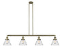 Innovations - 214-AB-G44 - Four Light Island Pendant - Franklin Restoration - Antique Brass