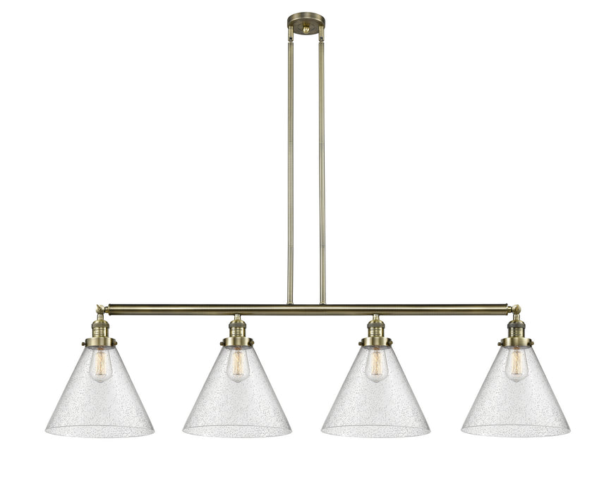 Innovations - 214-AB-G44-L - Four Light Island Pendant - Franklin Restoration - Antique Brass