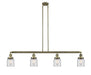 Innovations - 214-AB-G52 - Four Light Island Pendant - Franklin Restoration - Antique Brass