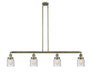 Innovations - 214-AB-G54 - Four Light Island Pendant - Franklin Restoration - Antique Brass