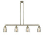 Innovations - 214-AB-G58 - Four Light Island Pendant - Franklin Restoration - Antique Brass