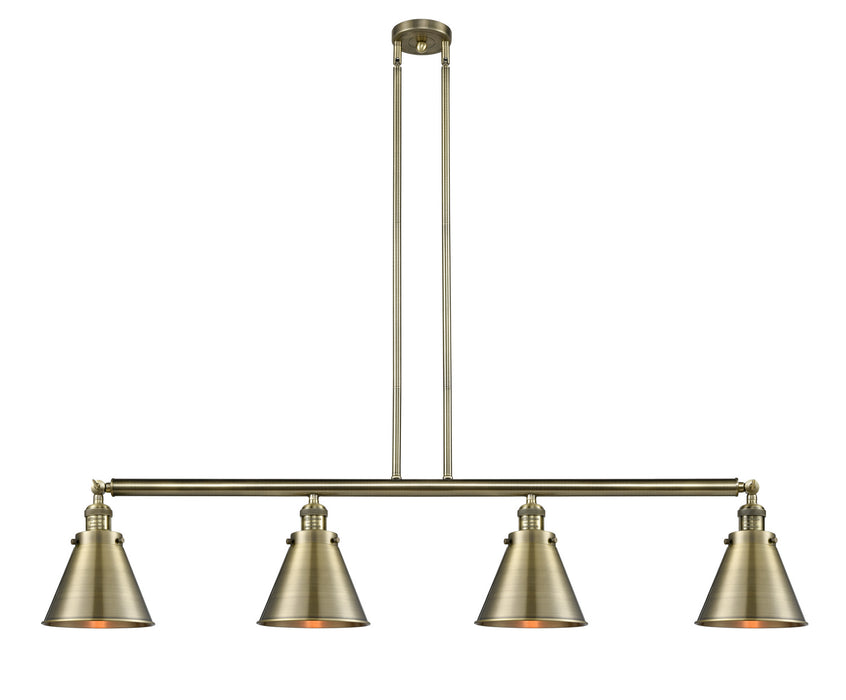 Innovations - 214-AB-M13-AB - Four Light Island Pendant - Franklin Restoration - Antique Brass