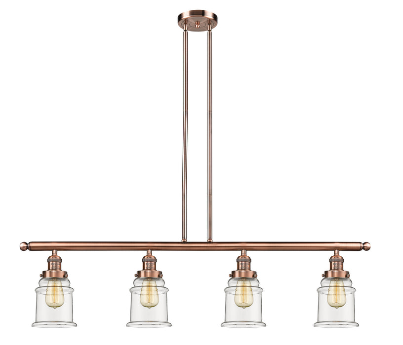 Innovations - 214-AC-G182 - Four Light Island Pendant - Franklin Restoration - Antique Copper