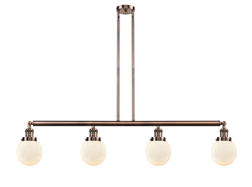 Innovations - 214-AC-G201-6 - Four Light Island Pendant - Franklin Restoration - Antique Copper