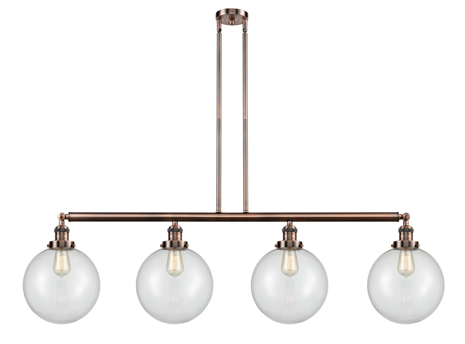 Innovations - 214-AC-G202-10 - Four Light Island Pendant - Franklin Restoration - Antique Copper