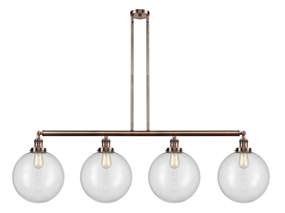 Innovations - 214-AC-G202-12 - Four Light Island Pendant - Franklin Restoration - Antique Copper