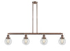 Innovations - 214-AC-G202-6 - Four Light Island Pendant - Franklin Restoration - Antique Copper