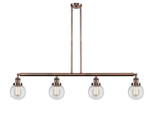 Innovations - 214-AC-G202-6-LED - LED Island Pendant - Franklin Restoration - Antique Copper