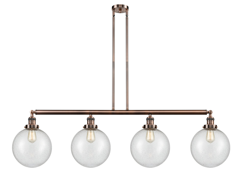 Innovations - 214-AC-G204-10 - Four Light Island Pendant - Franklin Restoration - Antique Copper