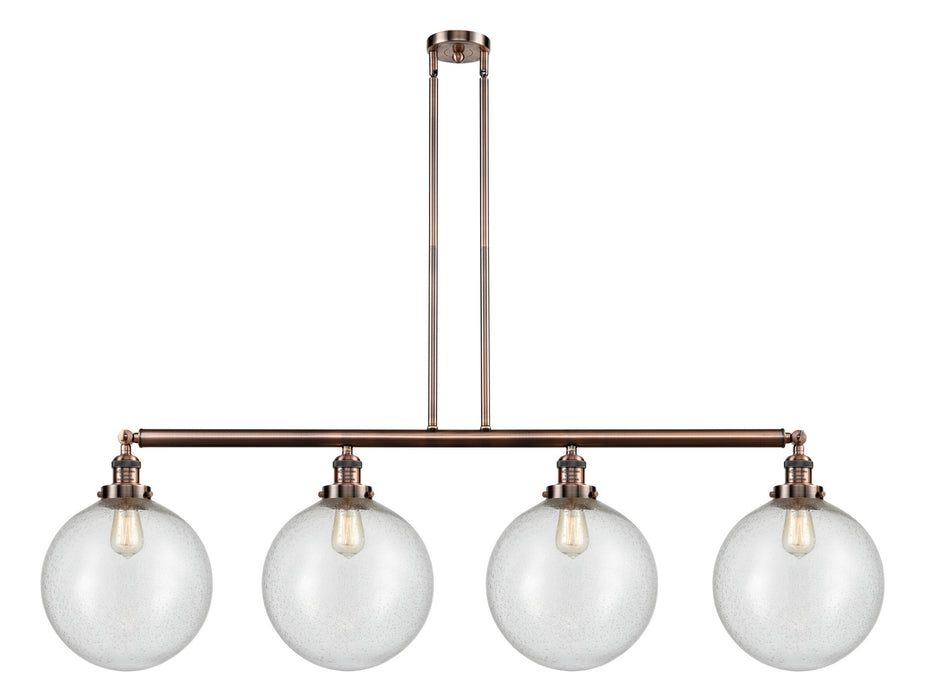 Innovations - 214-AC-G204-12 - Four Light Island Pendant - Franklin Restoration - Antique Copper