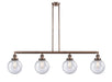 Innovations - 214-AC-G204-8 - Four Light Island Pendant - Franklin Restoration - Antique Copper