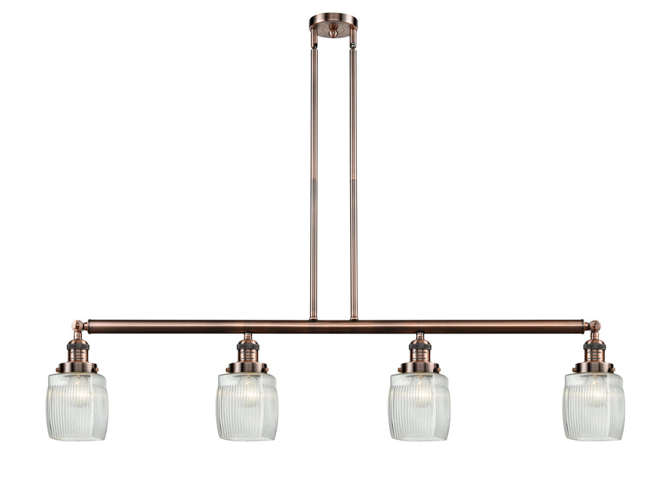 Innovations - 214-AC-G302 - Four Light Island Pendant - Franklin Restoration - Antique Copper