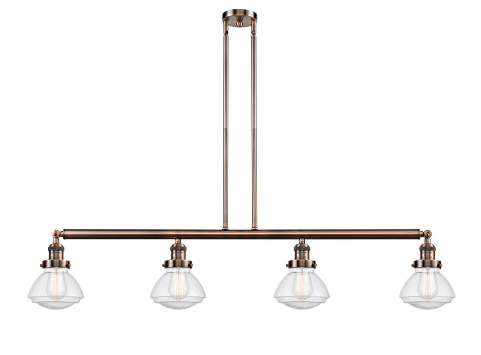 Innovations - 214-AC-G324 - Four Light Island Pendant - Franklin Restoration - Antique Copper