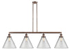 Innovations - 214-AC-G42-L - Four Light Island Pendant - Franklin Restoration - Antique Copper