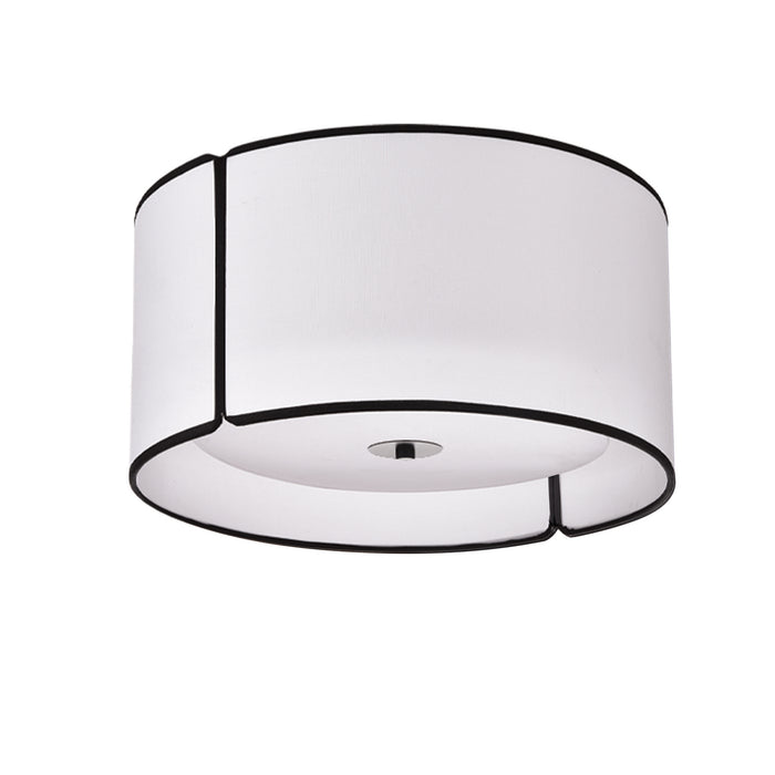 Dainolite Ltd - NDR-153FH-BK-WH - Three Light Flush Mount - Notched Drum - White with Black Trim