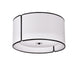 Dainolite Ltd - NDR-153FH-BK-WH - Three Light Flush Mount - Notched Drum - White with Black Trim