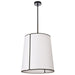 Dainolite Ltd - NDR-183P-BK-WH - Three Light Pendant - Notched Drum - White with Black Trim