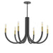 Dainolite Ltd - WAN-286C-MB-AGB - Six Light Chandelier - Wand - Matte Black