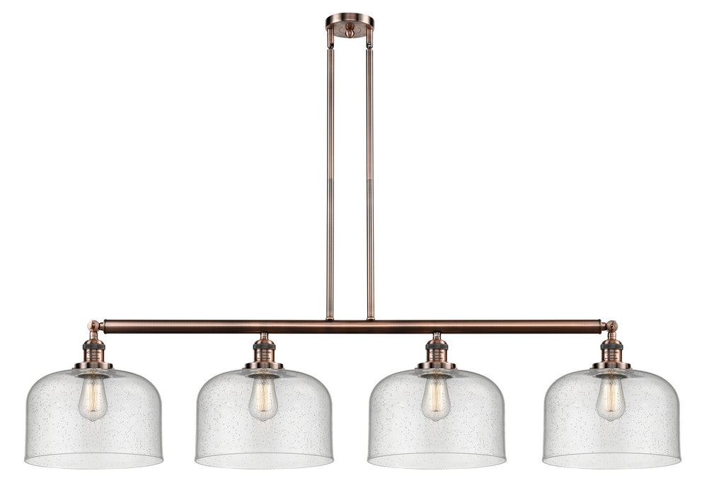 Innovations - 214-AC-G74-L - Four Light Island Pendant - Franklin Restoration - Antique Copper