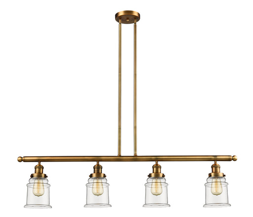 Innovations - 214-BB-G182 - Four Light Island Pendant - Franklin Restoration - Brushed Brass