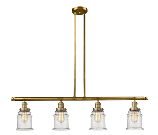 Innovations - 214-BB-G184 - Four Light Island Pendant - Franklin Restoration - Brushed Brass