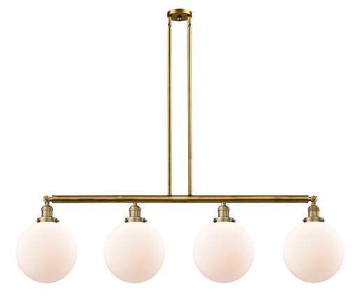 Innovations - 214-BB-G201-10 - Four Light Island Pendant - Franklin Restoration - Brushed Brass