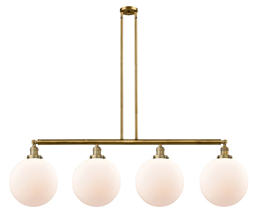 Innovations - 214-BB-G201-12 - Four Light Island Pendant - Franklin Restoration - Brushed Brass