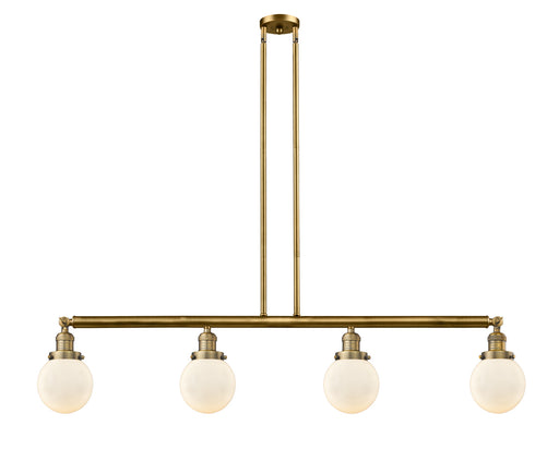 Innovations - 214-BB-G201-6 - Four Light Island Pendant - Franklin Restoration - Brushed Brass