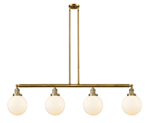 Innovations - 214-BB-G201-8 - Four Light Island Pendant - Franklin Restoration - Brushed Brass