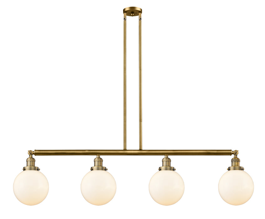 Innovations - 214-BB-G201-8 - Four Light Island Pendant - Franklin Restoration - Brushed Brass