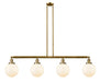 Innovations - 214-BB-G201-8 - Four Light Island Pendant - Franklin Restoration - Brushed Brass