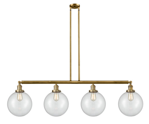 Innovations - 214-BB-G202-10 - Four Light Island Pendant - Franklin Restoration - Brushed Brass