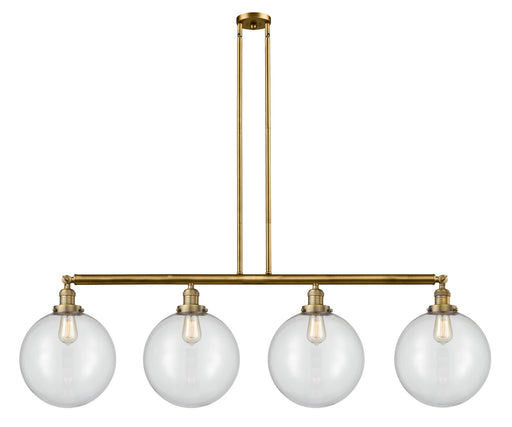 Innovations - 214-BB-G202-12 - Four Light Island Pendant - Franklin Restoration - Brushed Brass