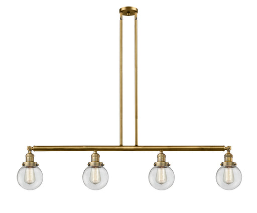 Innovations - 214-BB-G202-6-LED - LED Island Pendant - Franklin Restoration - Brushed Brass