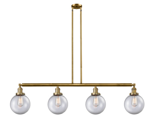 Innovations - 214-BB-G202-8 - Four Light Island Pendant - Franklin Restoration - Brushed Brass