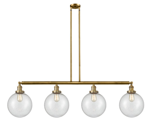 Innovations - 214-BB-G204-10 - Four Light Island Pendant - Franklin Restoration - Brushed Brass