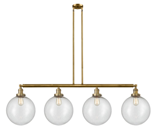 Innovations - 214-BB-G204-12 - Four Light Island Pendant - Franklin Restoration - Brushed Brass