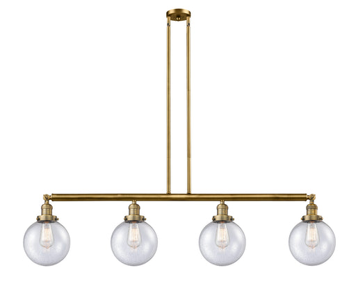 Innovations - 214-BB-G204-8 - Four Light Island Pendant - Franklin Restoration - Brushed Brass