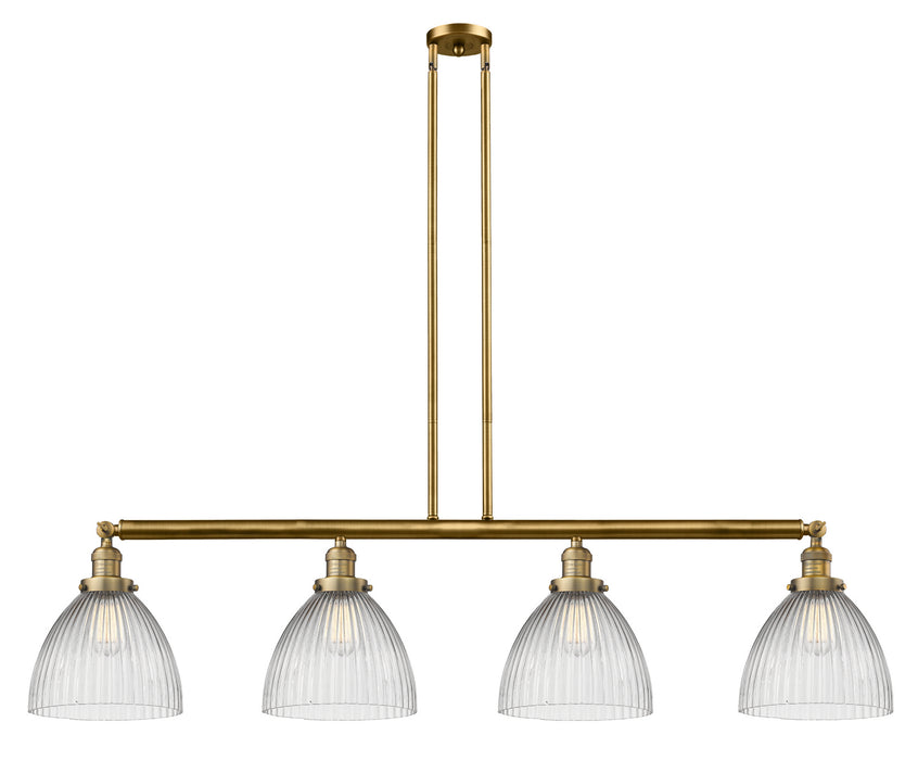 Innovations - 214-BB-G222 - Four Light Island Pendant - Franklin Restoration - Brushed Brass