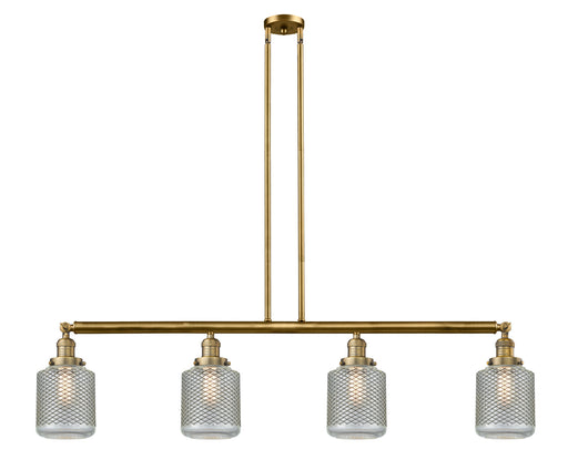 Innovations - 214-BB-G262 - Four Light Island Pendant - Franklin Restoration - Brushed Brass