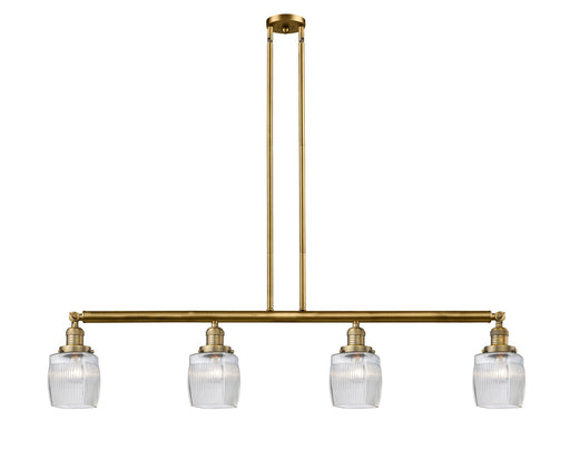 Innovations - 214-BB-G302 - Four Light Island Pendant - Franklin Restoration - Brushed Brass