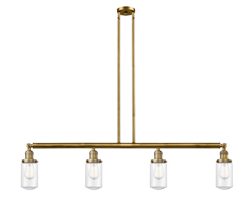 Innovations - 214-BB-G312 - Four Light Island Pendant - Franklin Restoration - Brushed Brass