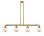 Innovations - 214-BB-G321 - Four Light Island Pendant - Franklin Restoration - Brushed Brass