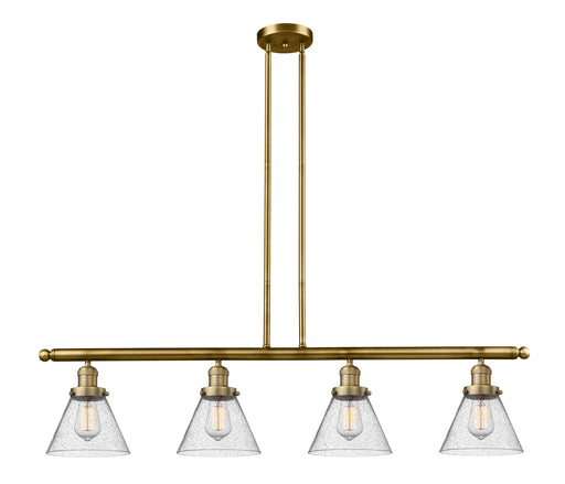 Innovations - 214-BB-G44 - Four Light Island Pendant - Franklin Restoration - Brushed Brass