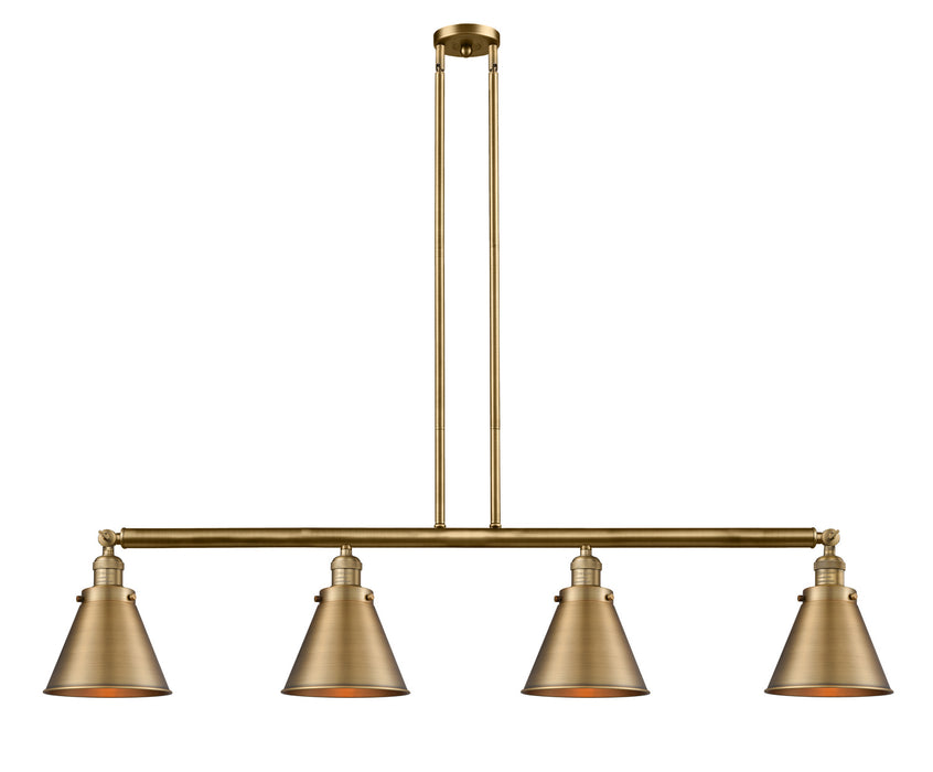 Innovations - 214-BB-M13-BB - Four Light Island Pendant - Franklin Restoration - Brushed Brass