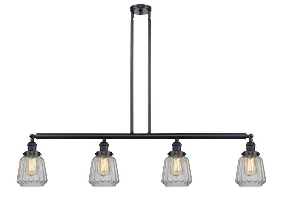 Innovations - 214-BK-G142 - Four Light Island Pendant - Franklin Restoration - Matte Black