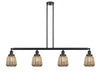 Innovations - 214-BK-G146 - Four Light Island Pendant - Franklin Restoration - Matte Black